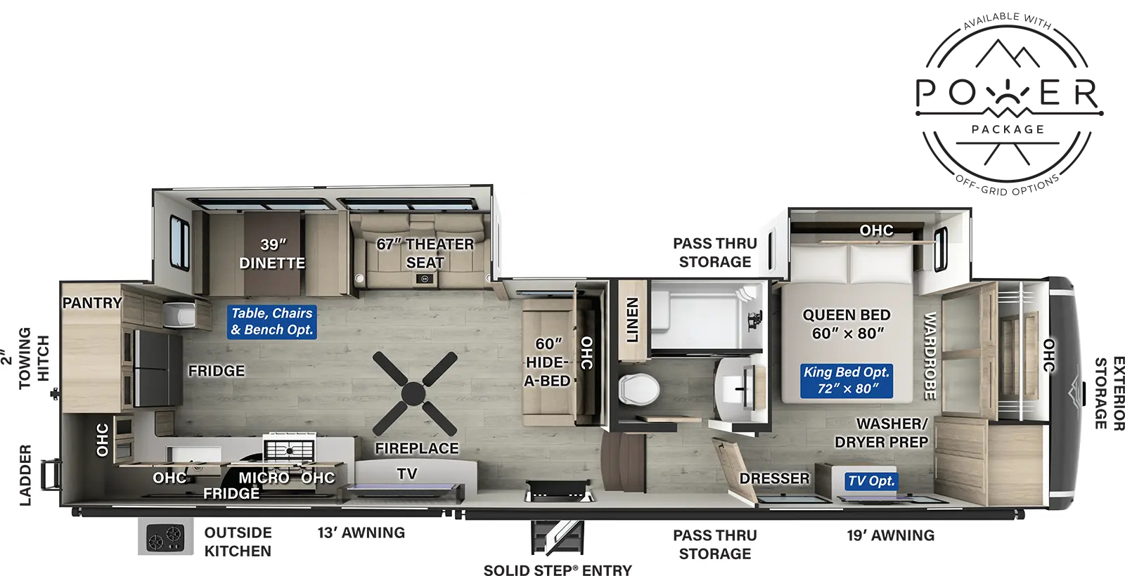 Flagstaff Classic Fifth Wheels F376RK Floorplan